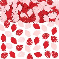 100PCS Strawberry Confetti Baby Shower Table Confetti Decorations Strawberry Themed Birthday Wedding Party Decor