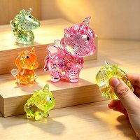 Glitter Stress Ball Mini Unicorn Shaped Squishy Toy Soft Maltose Sensory Fidget Toy Antistress Ball for Adult and Party Gifts