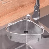 Kitchen Sink Drain Basket Stainless Steel Triangle Water Basin Strainer Food Debris Waste Drainier Storage Organizer for Home