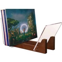 Vinyl Album Storage Rack High Capacity Show Stand With See-through Acrylic Panels Minimal Wood Record Desktop Organizer