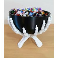 Halloween Candy Bowl Gothic Skeleton Hands Candy Storage Holder Multifunctional Halloween Organizer Holder Scary Home Decoration