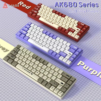 AJAZZ AK680 65% Wired Gaming Mechanical Keyboard Hot Swap Mini Keyboard Custom Keycap Gasket for Pc Laptop