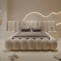 Custom Bedroom Furniture Up-Holstered Fabric Beds Modern Luxury King Size Queen Size Double Wooden Bed Frames
