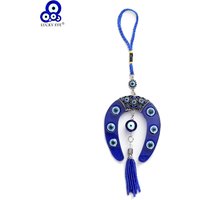 Lucky Eye Horseshoe Shape Wall Hanging Blue Rope Evil Eye Key Chain Car Keyring for Women Men llavero porte clé מחזיק מפתחות