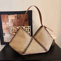 Straw Woven Handbags For Women Handmade Travel Seaside Beach Bag Summer Shoulder Bag Oversize Shopping Tote Basket Bolsas