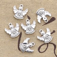 20pcs Charms Lovely Pray Angel 14x13mm Antique Silver Color Pendants DIYCrafts Making Findings Handmade Tibetan Jewelry