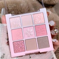 Pink Sakura 9 Color Eyeshadow Palette Matte Low Saturation Pink Brown Nude Makeup Pearlescent Fine Glitter Eye Pigments Cosmetic