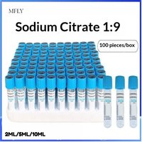 100pcs/lot Disposable Sterile Vacuum Blood Collection Tube Sodium Citrate 1:9 Laboratory Test PRP Tube Plastic Tubes Blue Top