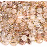 BLACK GOLD SUPER SEVEN BEADS 8MM 10MM FACETED COIN LOOSE BEADS FOR DIY JEWELRY MAKING ENERGY CRYSTAL HANDMADE FESTIVAL GIFT INS