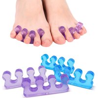 2pcs (1pair)Soft Silicone Finger Toe Separator Soft-Silicon 5 Colors Flexible Finger Toe Spacers for Nail Polish Pedicure Tools