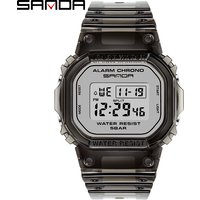 Sanda 2009 Fashion Sports Watch Enthusiast Gift Transparent Strap LED Digital Waterproof Women's Electronic Watch Men's Watch