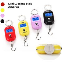 Mini Digital Scale 25Kg 5g Electronic Fishing Weight Pocket Luggage Scales Hanging Hook Mini Keychain LCD Weighing Balance