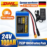 EU-Lagerbestand, 100 % neu, 7S3P 18650 Lithium-Akku-Pack, 24 V, 100000 mAh, wiederaufladbarer Akku für Elektrofahrräder, Rollstühle und Elektrowerkzeuge.
