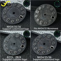 28.5mm watch dial, replacement carbon fiber black nail accessory, suitable for 8215, 2824/NH35 movements and NH35/NH36 movements