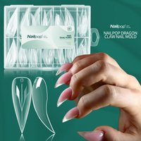 Nailpop 70/140pcs Eagle Claw Dual Forms Clear Nail Tips Professional Quality Poly Gel Nail Extension Mold 14 Sizes Manicure DIY