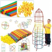 Straw Constructor Toys Building Blocks Toys Straws and Connectors Building Sets Motor Skills Engineering Educational Toy