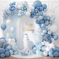 Dusty Pearl Blue White Latex Balloons Garland Arch Kit for Bridal Shower Babyshower Birthday Wedding Party Decorations Supplies