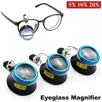 1Pcs New 5X 10X 20X Eyeglass Magnifier Clip-On Eye Loupe Loupe Magnifying Lens Portable Eyepiece Process Operation