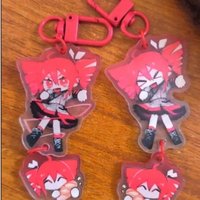 New Anime Kasane Teto Cosplay Acrylic Keychain Pendant Charms Backpack Decoration Cute Gift