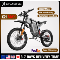 AliExpress EKX X21 Max E-Bike 3000W Gearless Motors 60V30AH Battery Pure Electric Drive Max Speed 85Kmh Adult Off Road Electric Bike