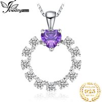 JewelryPalace Love Heart Created Alexandrite Sapphire 925 Sterling Silver Pendant Necklace for Woman Gemstone Jewelry No Chain
