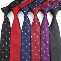 Red Black Blue Skull Ties For Men Women Casual Slim Skinny Neckties Party Cosplay Punk Fashion Cravat Accessories