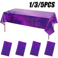 137x274cm Purple Laser Plastic Tablecloth Rectangle Disposable Party Tablecloth Foldable Party Wedding Birthday Decoration
