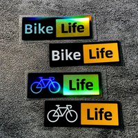 2PCS Bike Life Waterproof Vinyl Sticker, Fashion Decal for Car Motorcycle Bicycle Helmet Exterior Styling Decor Accessories