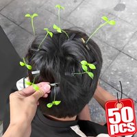 5-50pcs Green Bean Sprout Hair Clip for Women Girls Cute Plant Hairpin Korean Sprout Grass Style Pet Dog Cat Funny Clips Gifts