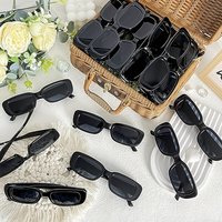 1-30 Pcs Vintage Rectangle Narrow Frame Sunglasses Women's Square Party Gifts Wedding Favors Guests