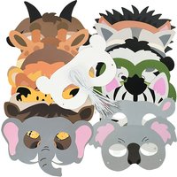 16pcs Jungle Animal Paper Mask Funny Tiger Lion Masks For Kid Safari Theme Birthday Christmas Party Decor Halloween Cosplay Prop