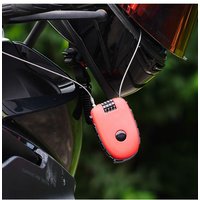 AliExpress NONE Portable Retractable Steel Wire Helmet Anti Theft Lock Cartoon Cow Combination Padlock for Electric Motorcycle