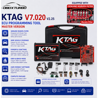 KTAG 7.020 V2.25, programmateur de réglage de puce ECU en ligne, PCB rouge UE, 4 LED, avec filtre Murata et boîte à outils, logiciel Ksuit, outil de diagnostic de lecture, d'écriture et de