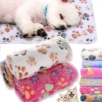 Thick and warm pet paw print blanket soft and comfortable cat and dog sleeping pad household pet warm blanket