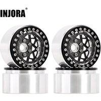 INJORA Carbon Fiber Aluminum Negative Offset 10mm 1.9" Beadlock Wheel Rim for 1/10 RC Crawler SCX10 TRX4 VS4-10 Gen8 (W1952)