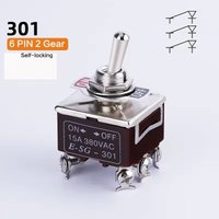 1pcs Silver Contact 15A 250V Toggle Switch 2/3/4/6/9 Pin on off Self-Locking Self-Reset for Electronics 1021/1121/1221