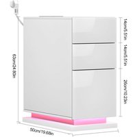 3 Drawers Bedside UK Plug Table Cabinet Light Wood Charging Station 2AC/2USB Narrow Drawer Cabinet Power Outlet 2AC/2USB Drawer Cabinet Storage