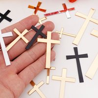 30pcs Acrylic Mirror Cross Stickers Gold Silver Small 3D Wall Decor DIY Wedding Baptism Church Guest Gifts Home Decoration