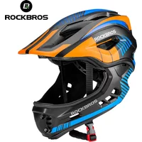 ROCKBROS 2 In 1 Detachable Full Face Bike Helmet Children Bicycle Helmet Kids Cycling Sports Safety Hat for Parallel Car Scooter