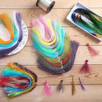 TAKBAS 10Packs/Set Flash Fly Fishing Tying Materials, 15 Assorted Colors, Ideal Fly Fishing Line Jig Hook Lure Decor