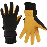 AliExpress NONE Winter Gloves Deerskin Leather Water-Resistant Windproof Insulated Work Glove for Driving Cycling Hiking Snow Skiing 8008