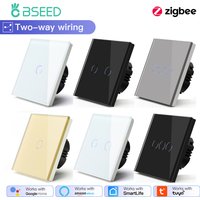 BSEED 1/2/3Gang Smart Zigbee Touch Light Switch 2-Way Control Compatible with Alexa/Google Home No Neutral Wire Touch Switch image 4