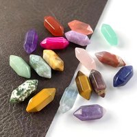 Natural Crystal Clear Quartz Double Point Wand Healing Stone Energy Gemstones No Hole for Jewelry Making Pendant Lots Wholesale