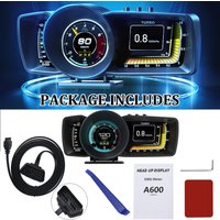 Car Head Up Display OBD2 GPS Dual Screen Display Car HUD Dashboard Multi-Function Digital Speedometer Auto Gauge Alarm System