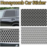 Honeycomb Car Sticker Matte Black Window Vinyl Decal Self Adhesive Waterproof Scratch Resistant B Pillar Cover Car Accessories