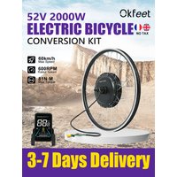 AliExpress okfeet ESOULBIKE 52V 2000W ebike conversion Kit Rear Wheel Hub Motor Gearless Brushelss Motor Electric Bicycle Bike Conversion Kit