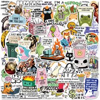 50PCS Humorous Satire Stickers Decals for Phone Laptop Notebook Suitcase Guitar DIY Cartoon Aesthetic Stickers