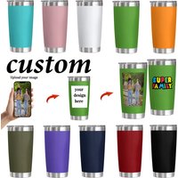 Custom 20oz Stainless Steel vacuum Tumblers gifts cup with Straw Personalized Customized Photo Text logo Insulated Water bottle