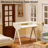 Miniature Dollhouse Vanity Dressing Table, 1/12 Scale Side Table Furniture Decor Micro Landscape Ornaments