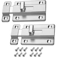 2-Pack Door Bolts, Stainless Steel Sliding Latch Bolt with Screws, Thickened Stainless Steel Sliding Lock for Door Security
